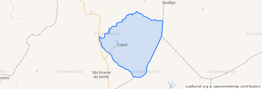 Mapa de ubicacion de Cubati.