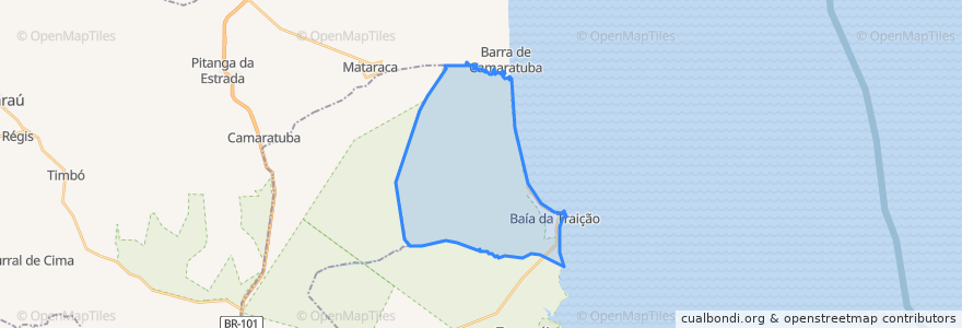 Mapa de ubicacion de Baía da Traição.