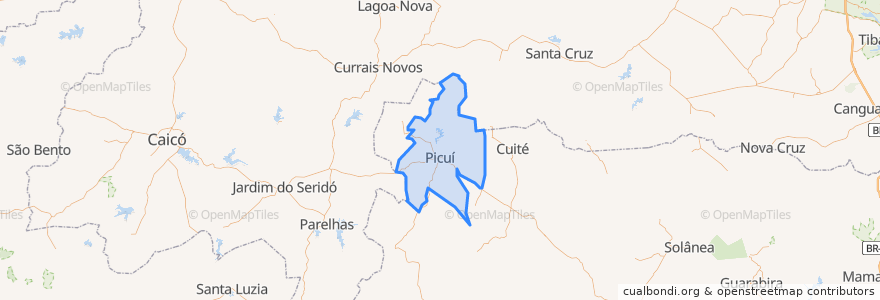 Mapa de ubicacion de Picuí.