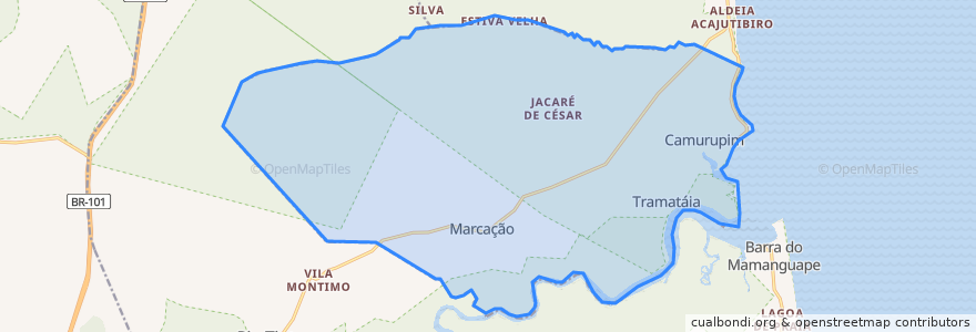 Mapa de ubicacion de Marcação.