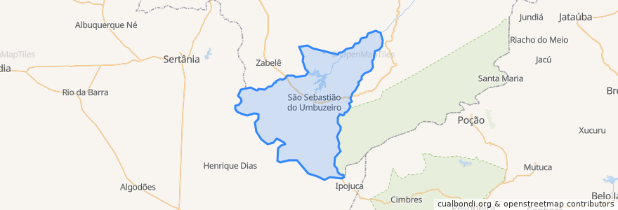 Mapa de ubicacion de São Sebastião do Umbuzeiro.