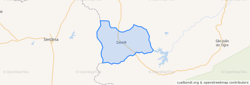 Mapa de ubicacion de Zabelê.