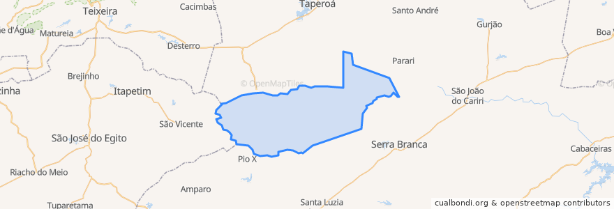 Mapa de ubicacion de São José dos Cordeiros.