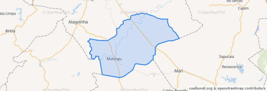 Mapa de ubicacion de Mulungu.