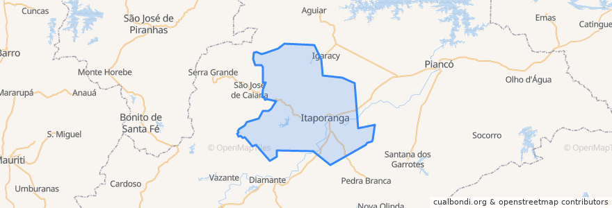 Mapa de ubicacion de Itaporanga.