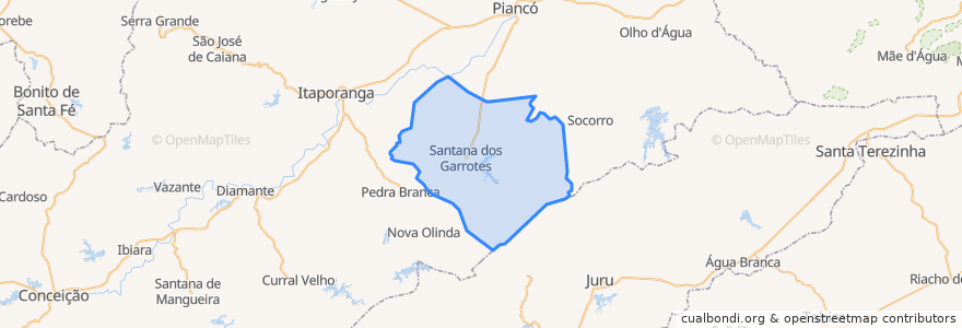 Mapa de ubicacion de Santana dos Garrotes.