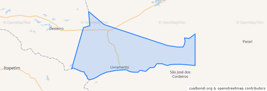 Mapa de ubicacion de Livramento.