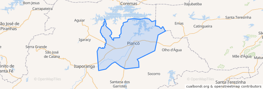 Mapa de ubicacion de Piancó.