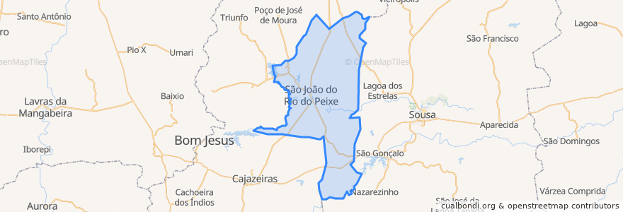 Mapa de ubicacion de São João do Rio do Peixe.