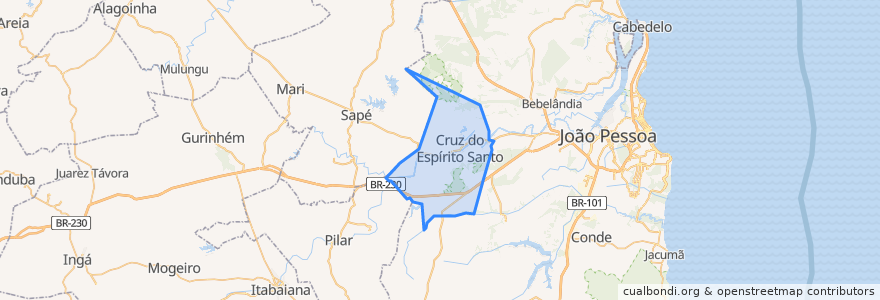 Mapa de ubicacion de Cruz do Espírito Santo.