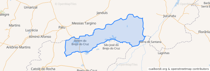 Mapa de ubicacion de Belém do Brejo do Cruz.