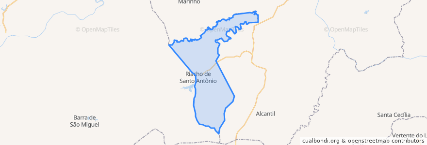 Mapa de ubicacion de Riacho de Santo Antônio.