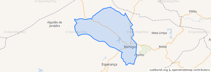 Mapa de ubicacion de Remígio.