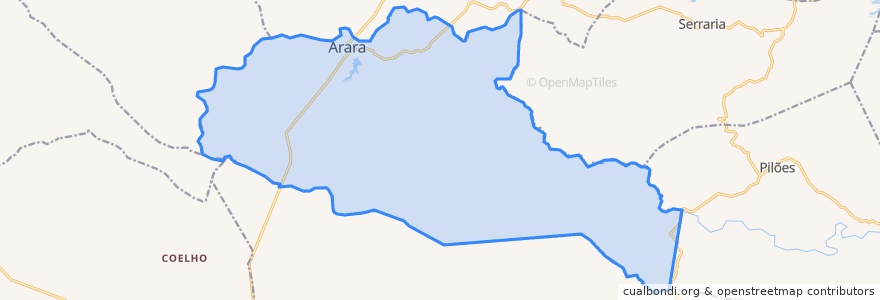 Mapa de ubicacion de Arara.