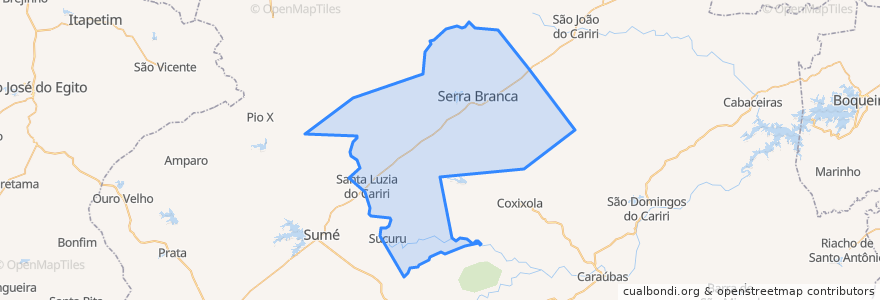 Mapa de ubicacion de Serra Branca.