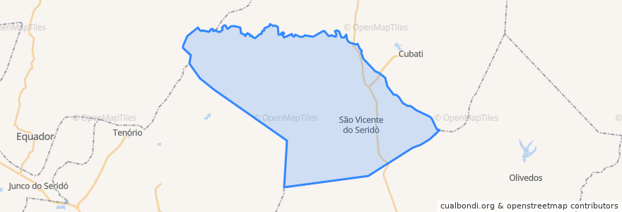 Mapa de ubicacion de São Vicente do Seridó.