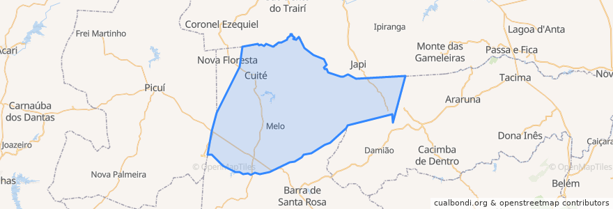 Mapa de ubicacion de Cuité.