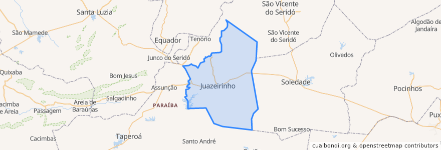 Mapa de ubicacion de Juazeirinho.