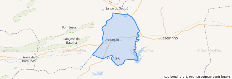 Mapa de ubicacion de Assunção.