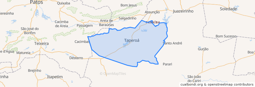 Mapa de ubicacion de Taperoá.