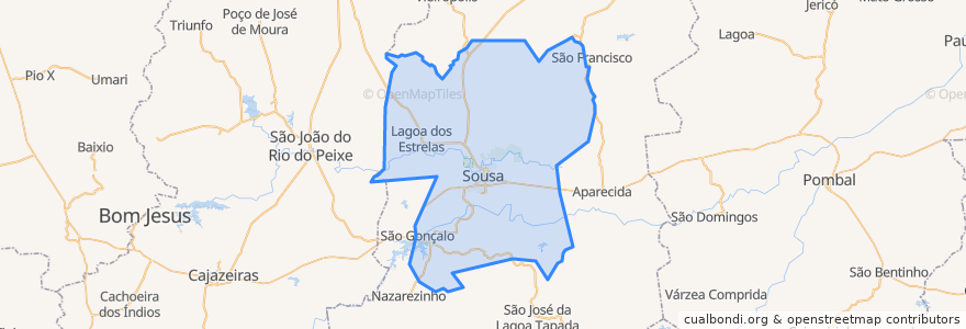 Mapa de ubicacion de Sousa.