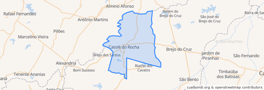 Mapa de ubicacion de Catolé do Rocha.