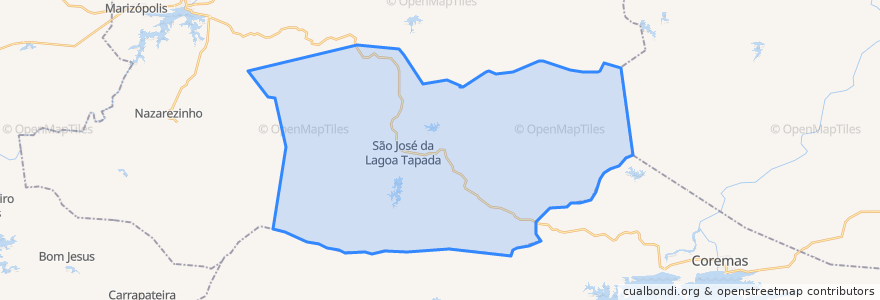 Mapa de ubicacion de São José da Lagoa Tapada.