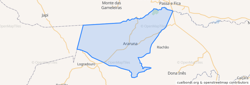 Mapa de ubicacion de Araruna.