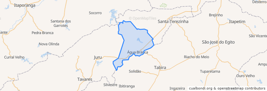 Mapa de ubicacion de Água Branca.