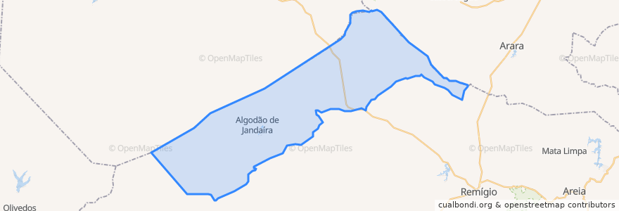 Mapa de ubicacion de Algodão de Jandaíra.