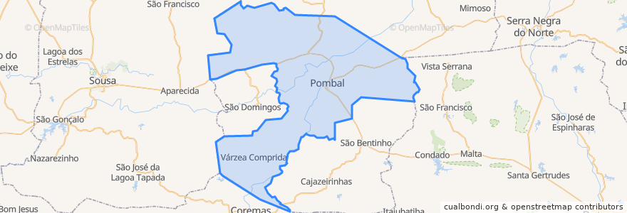 Mapa de ubicacion de Pombal.