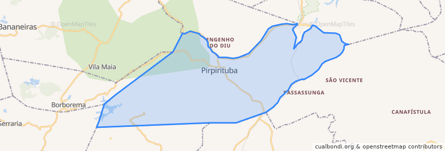 Mapa de ubicacion de Pirpirituba.