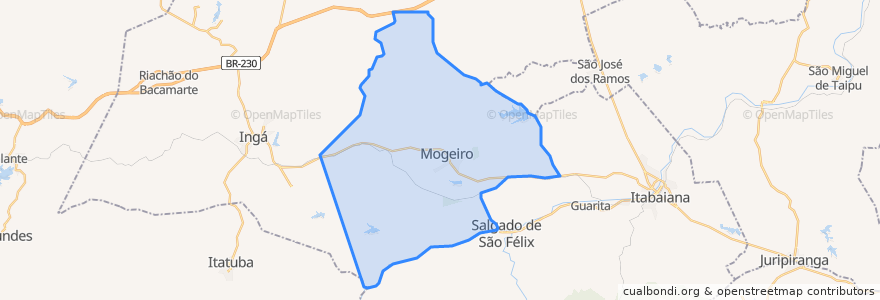 Mapa de ubicacion de Mogeiro.