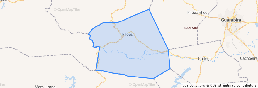 Mapa de ubicacion de Pilões.