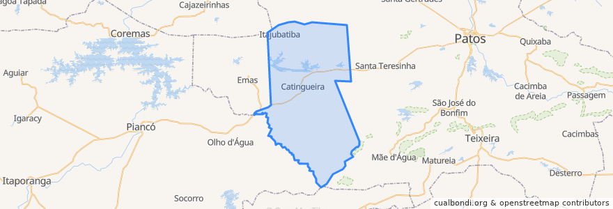 Mapa de ubicacion de Catingueira.