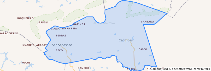 Mapa de ubicacion de Cacimbas.