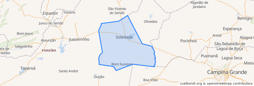 Mapa de ubicacion de Soledade.