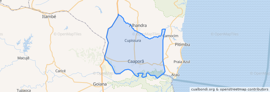 Mapa de ubicacion de Caaporã.