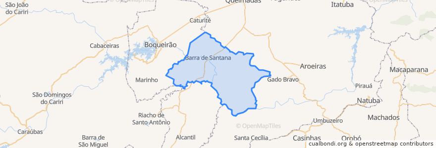 Mapa de ubicacion de Barra de Santana.