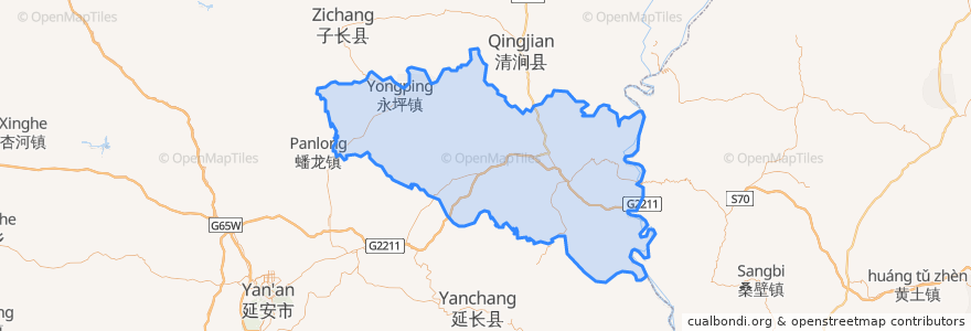 Mapa de ubicacion de 延川县.