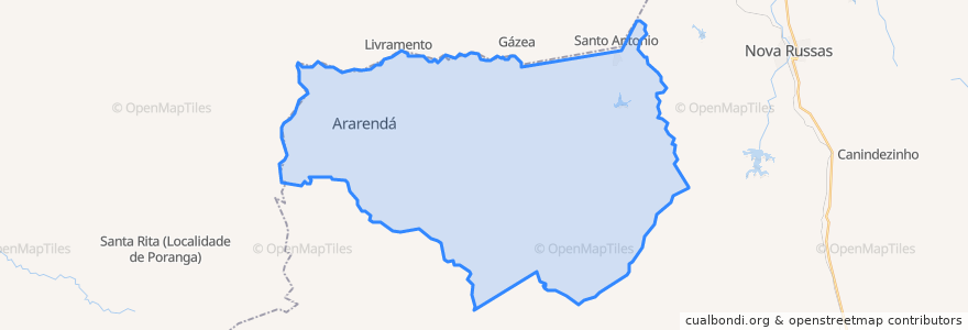 Mapa de ubicacion de Ararendá.