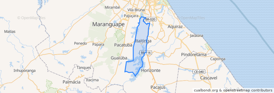 Mapa de ubicacion de Itaitinga.