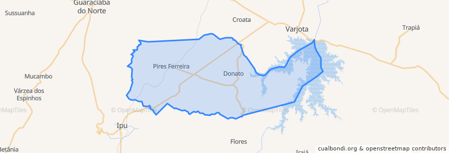 Mapa de ubicacion de Pires Ferreira.