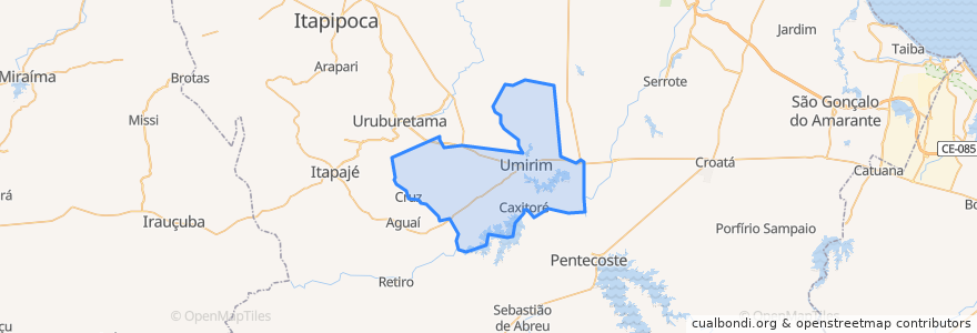 Mapa de ubicacion de Umirim.