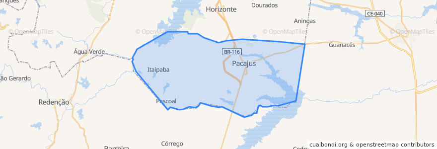 Mapa de ubicacion de Pacajus.