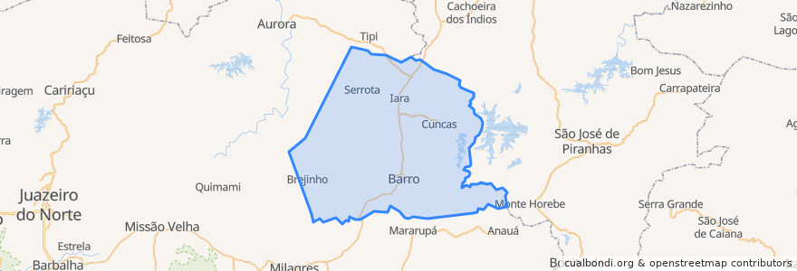 Mapa de ubicacion de Barro.