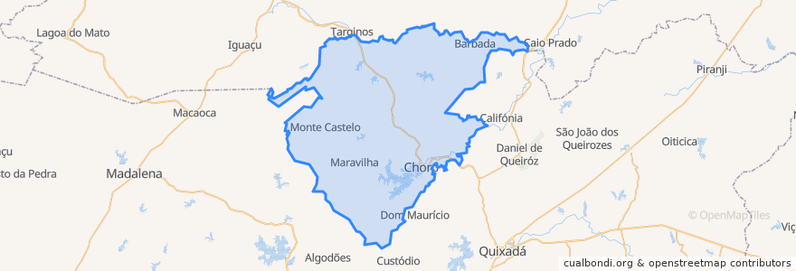 Mapa de ubicacion de Choró.