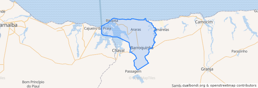 Mapa de ubicacion de Barroquinha.