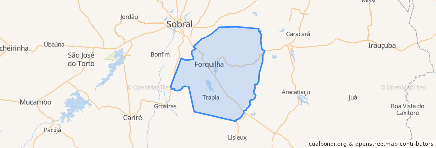 Mapa de ubicacion de Forquilha.