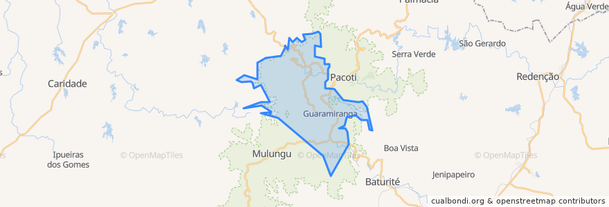 Mapa de ubicacion de Guaramiranga.